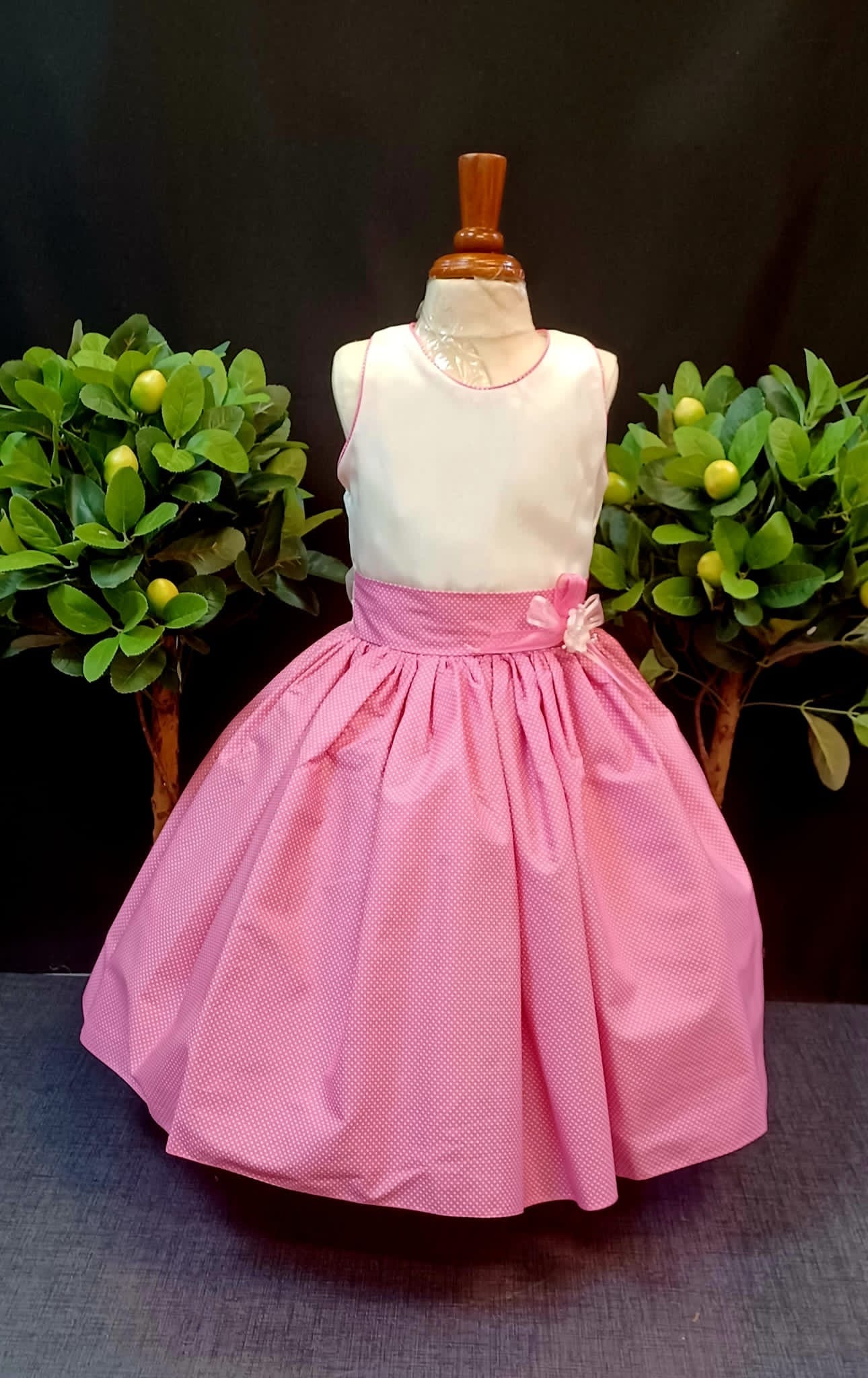 Pink White Accent Girl Dress NDesign #49