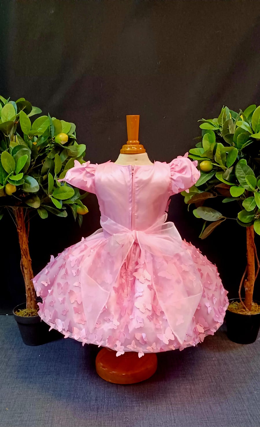 Pink Butterfly Accent Girl Dress NDesign #61