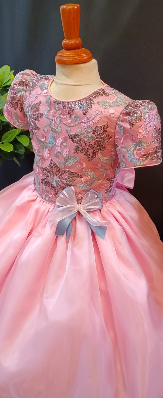 Pink Grey Accent Girl Dress NDesign #50