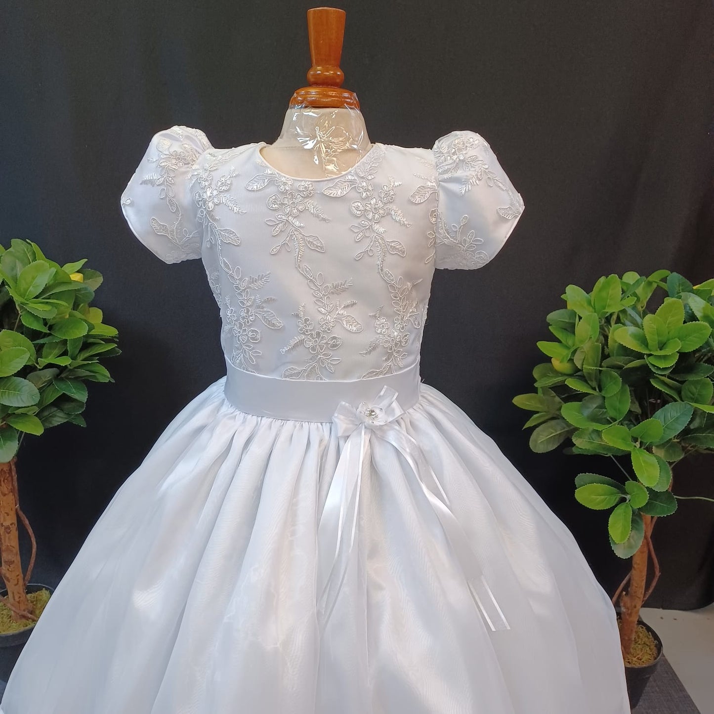 Custom Communion White Accent Girl Dress NDesign #3