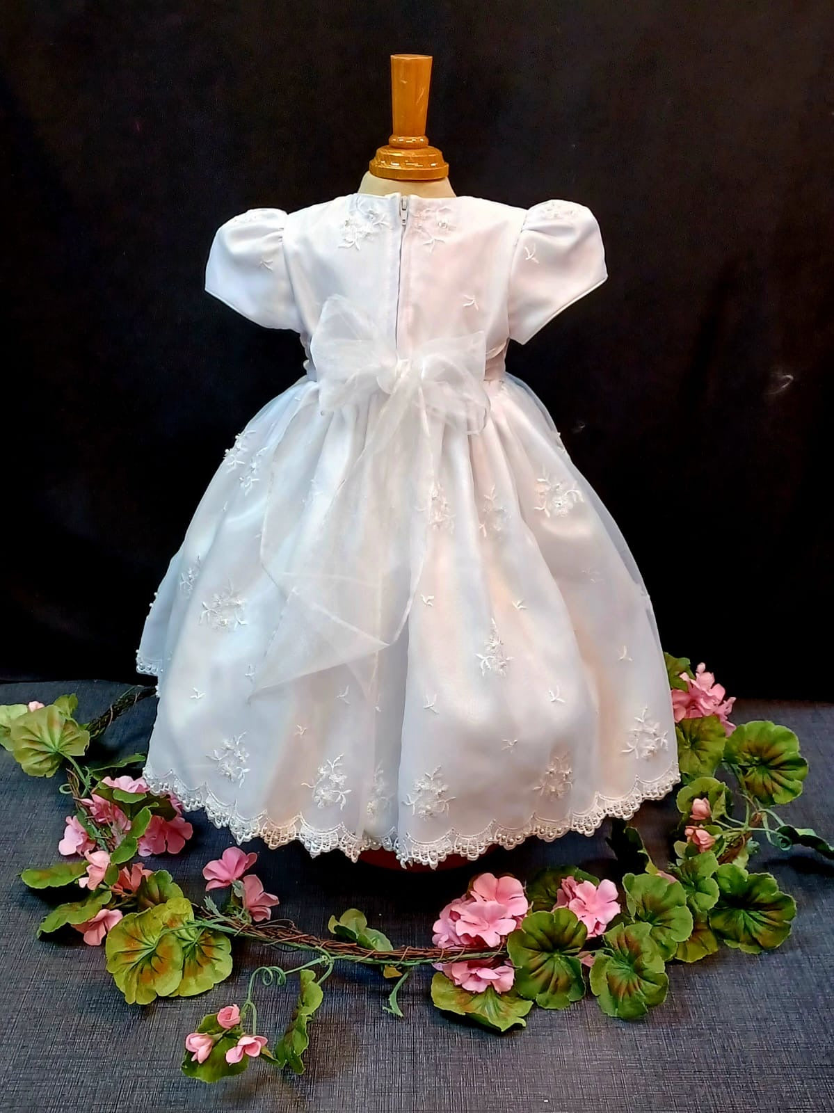 White Accent Flower Girl Dress NDesign #61