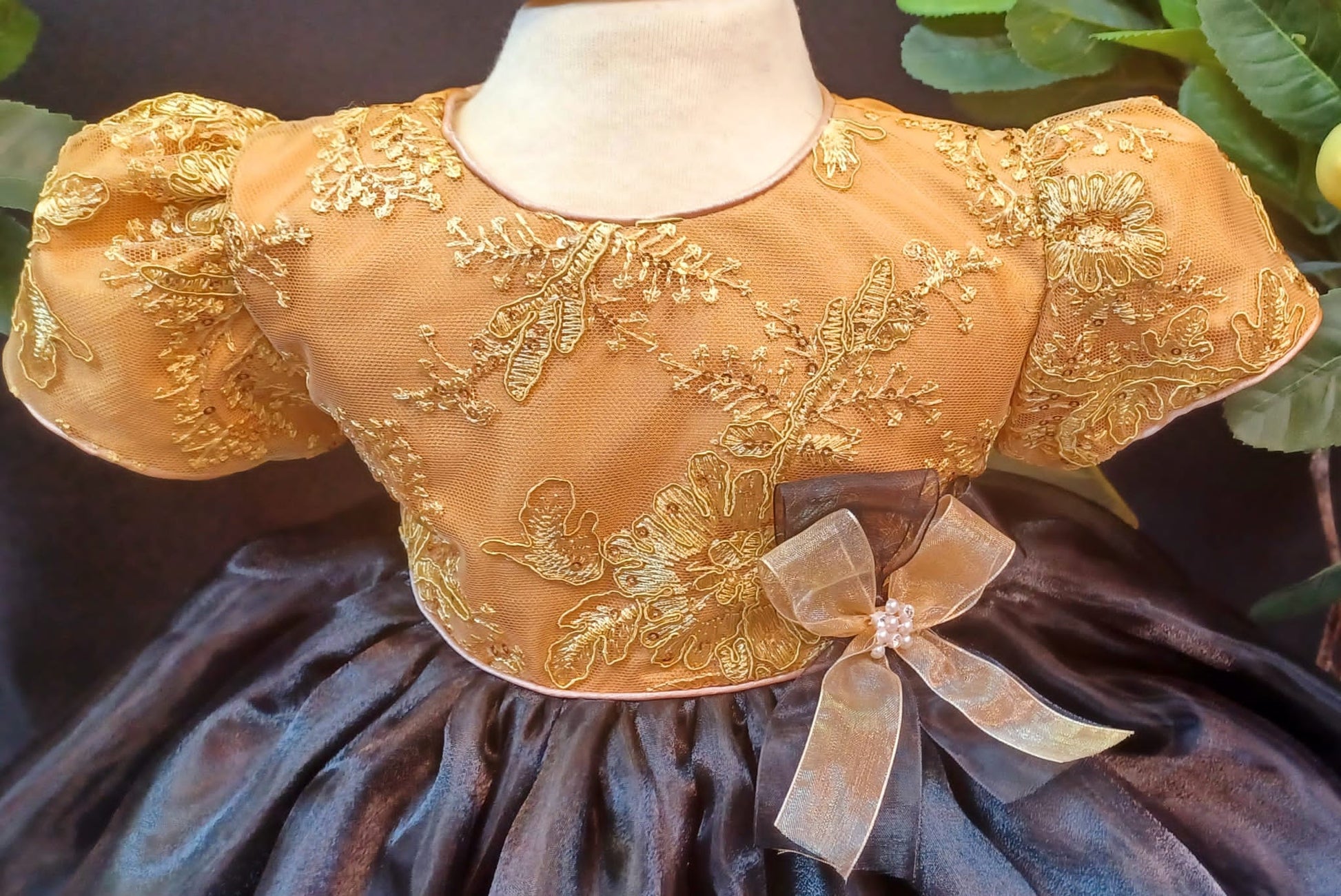 Black Gold Accent Girl Dress NDesign #47 ABCNarciDesigns Black Gold Accent Girl Dress NDesign #47 ABCNarciDesigns