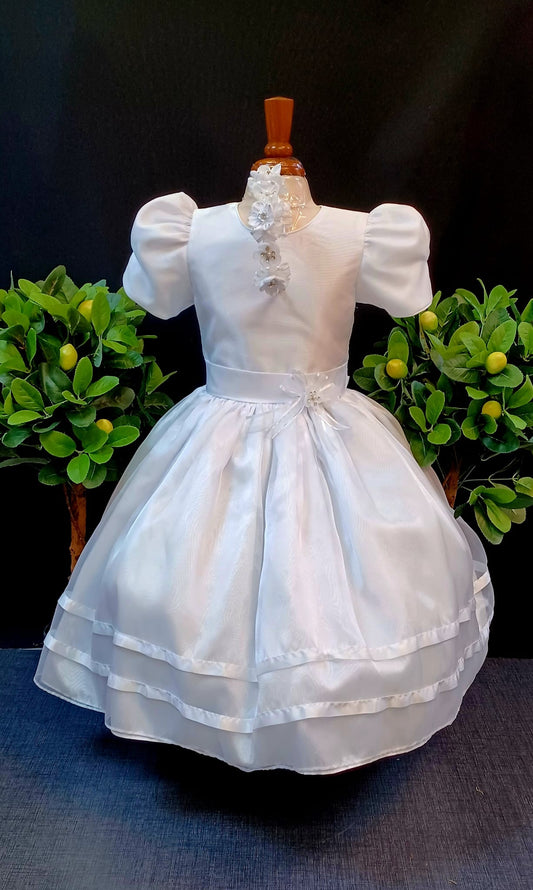 Organza White Accent Girl Dress NDesign #57