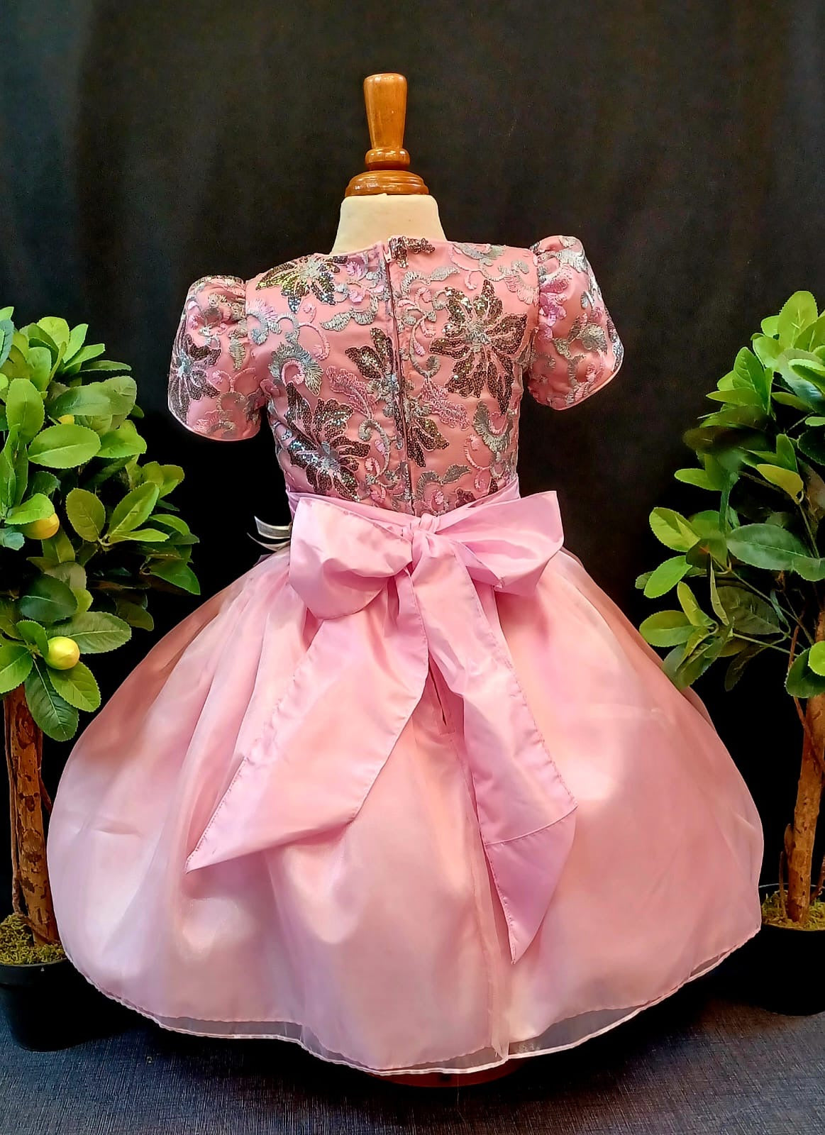 Pink Grey Accent Girl Dress NDesign #50