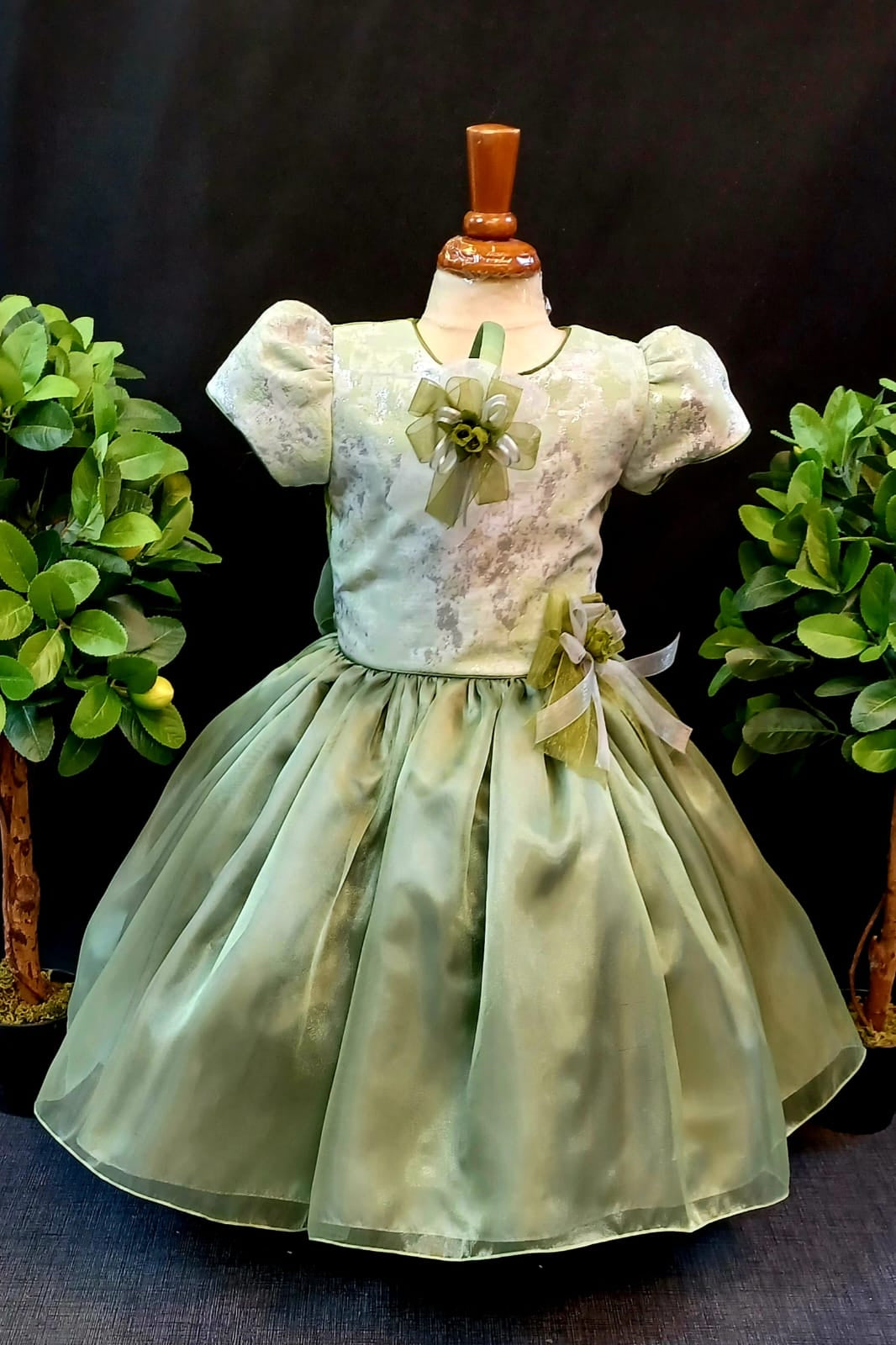 Green Accent Girl Dress NDesign #36