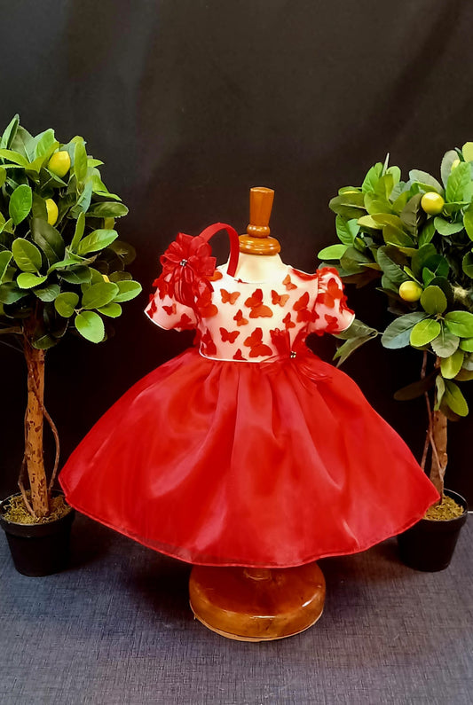 Red Rose Accent Girl Dress NDesign #43