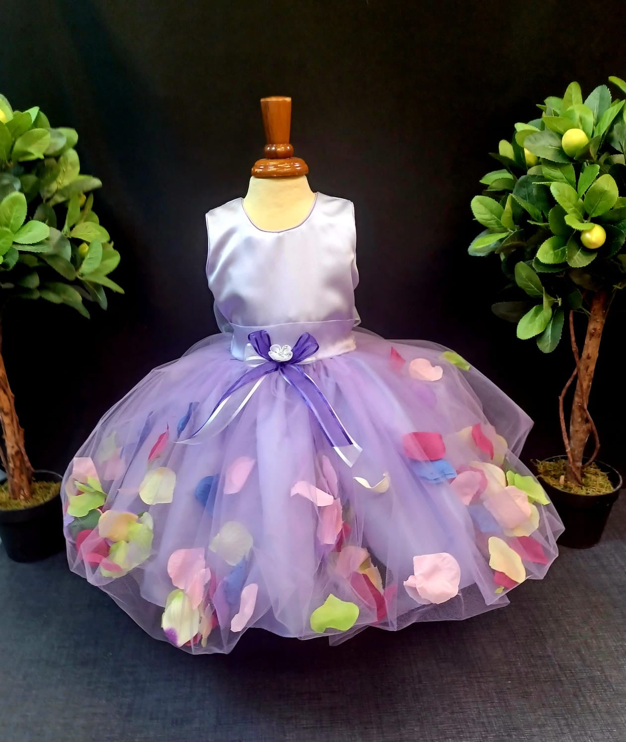 Purple Lily Accent Girl Dress NDesign #34