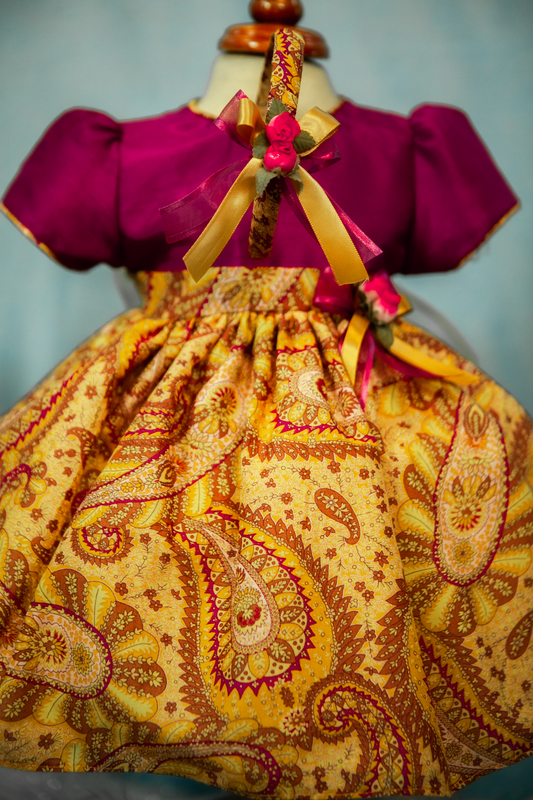 Custom Burgundy Accent Girl Dress NDesign #11