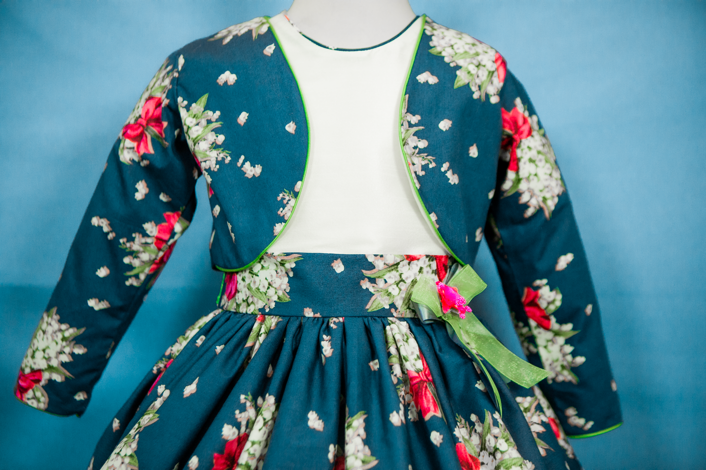 Custom Green Accent Girl Dress NDesign #7