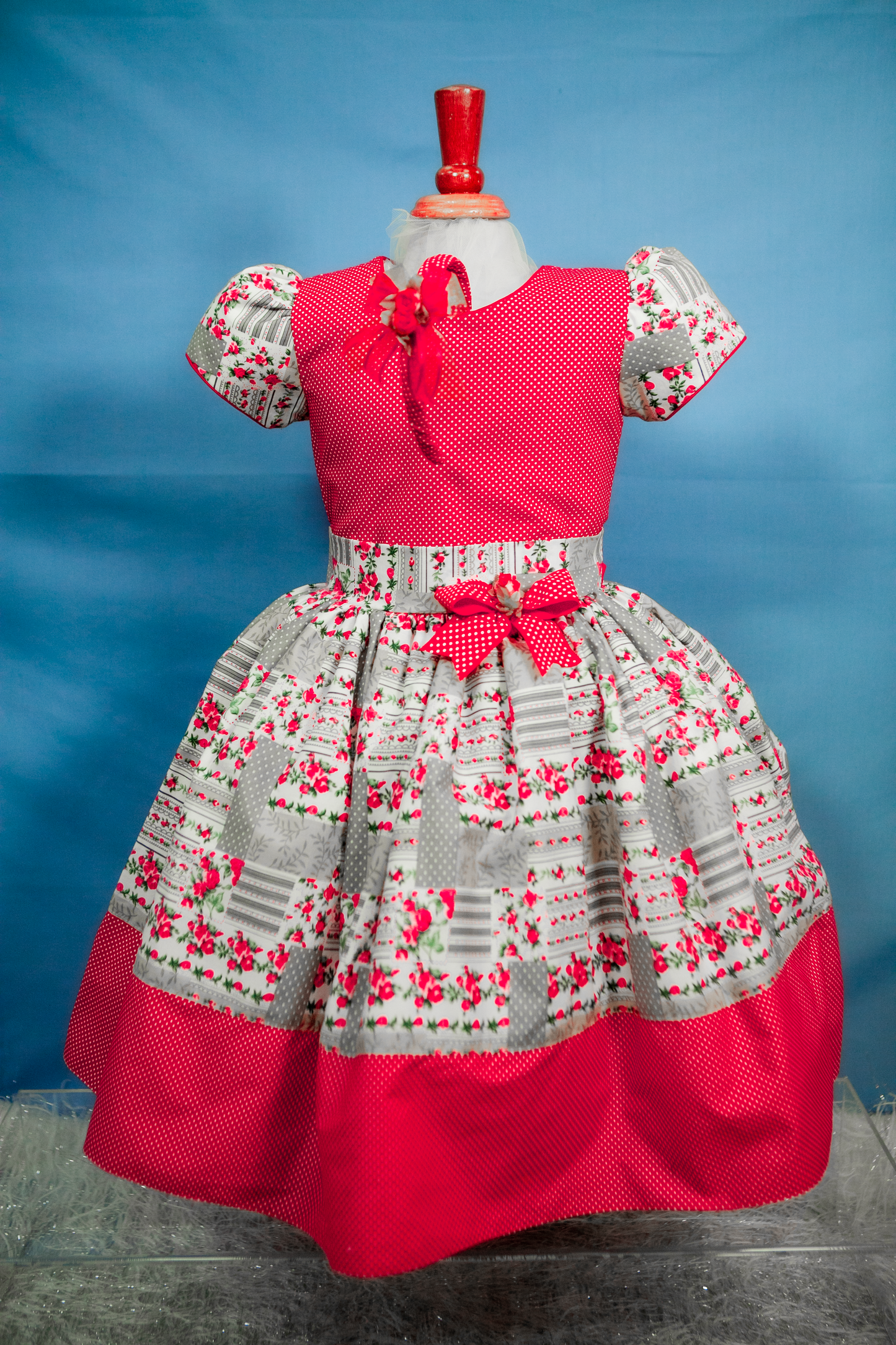 Custom Red Accent Girl Dress NDesign #5