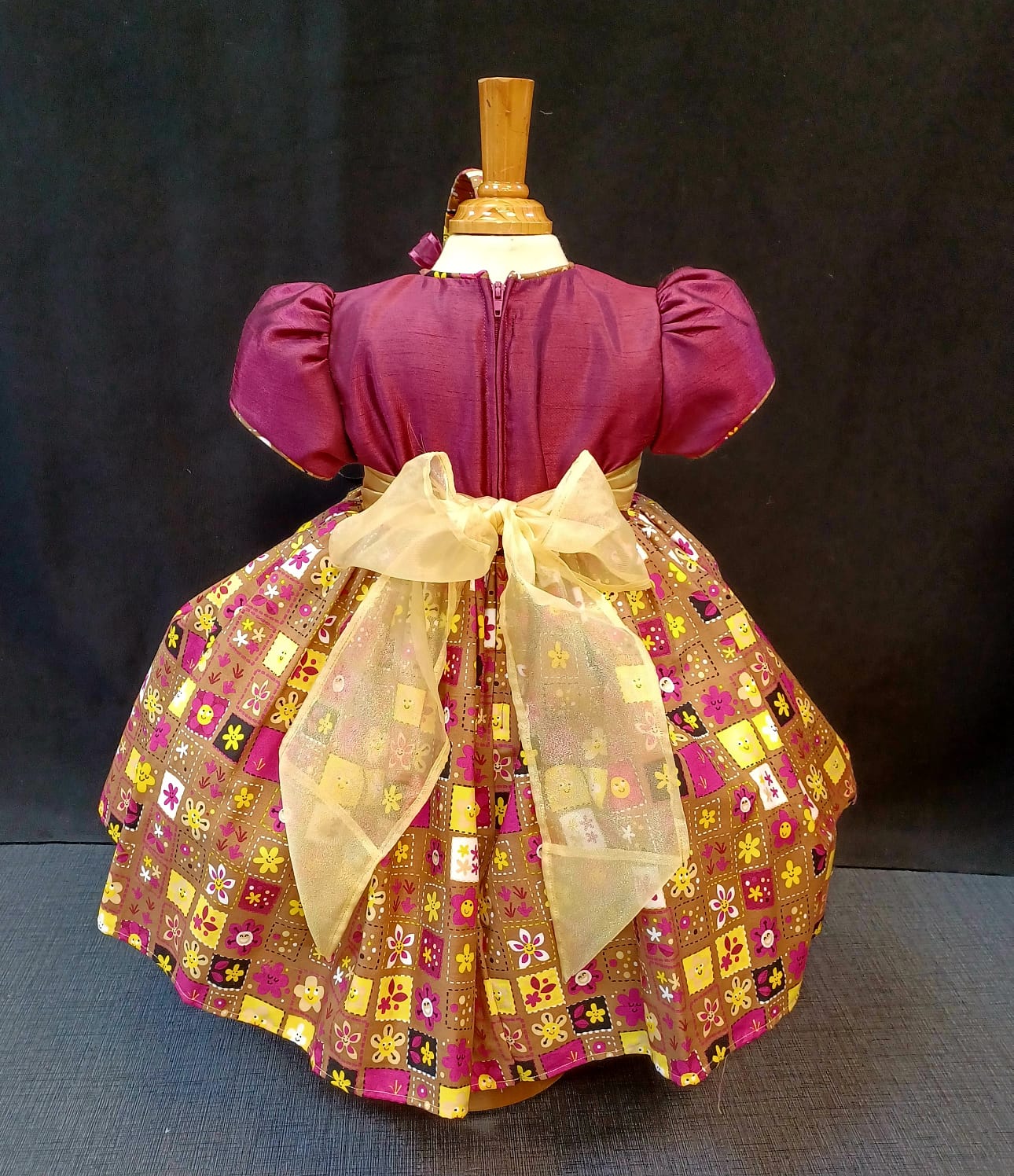 Gold Burgundy Girl Dress NDesign #16