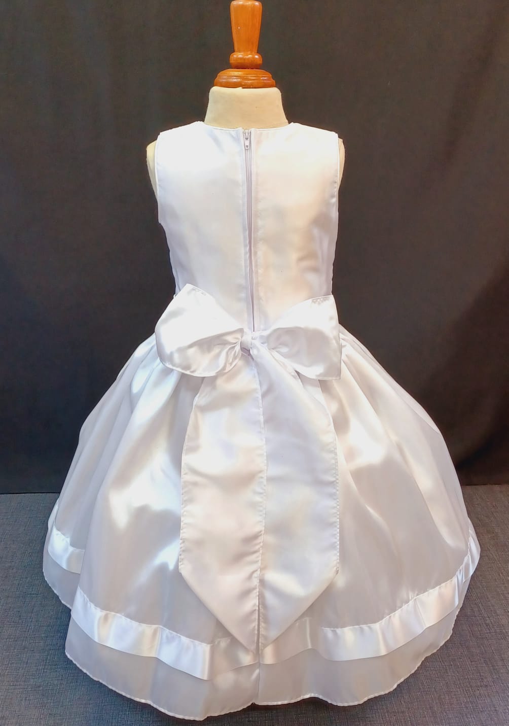 Custom White Accent Flower Girl Dress NDesign #13