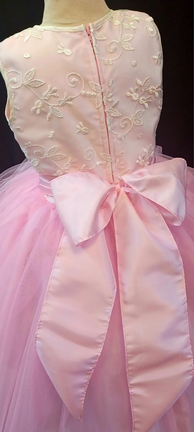 Pink Flower Accent Girl Dress NDesign #27