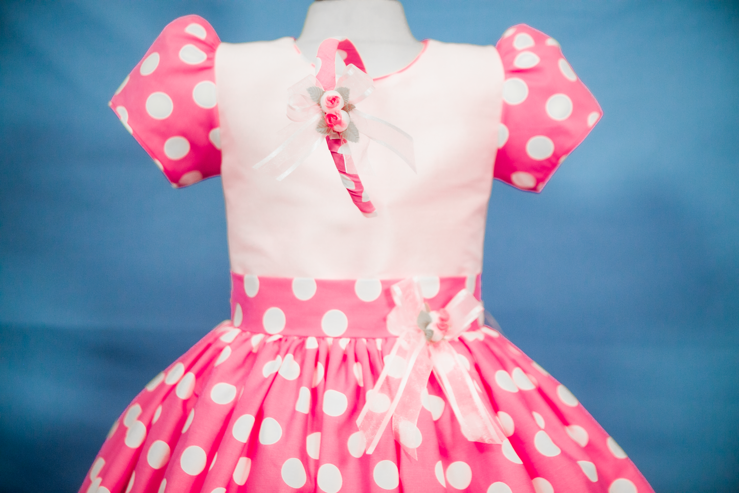 Custom Polka Dot Pink Accent Girl Dress NDesign #9