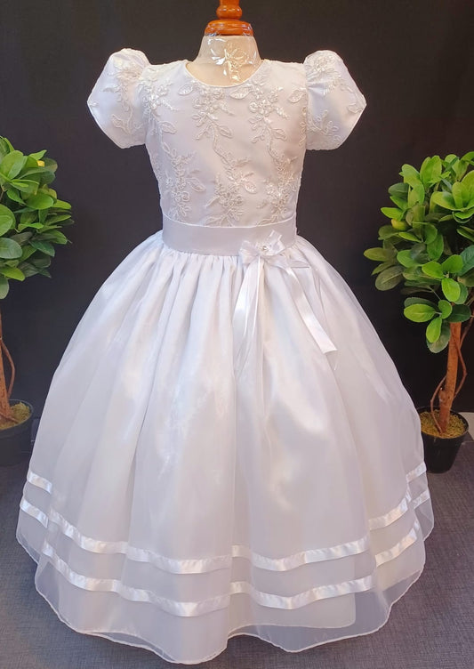 Custom Communion White Accent Girl Dress NDesign #3