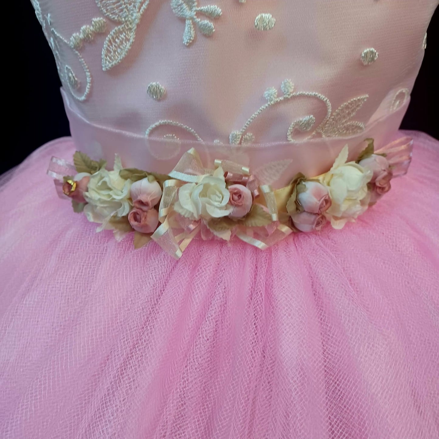 Pink Flower Accent Girl Dress NDesign #27