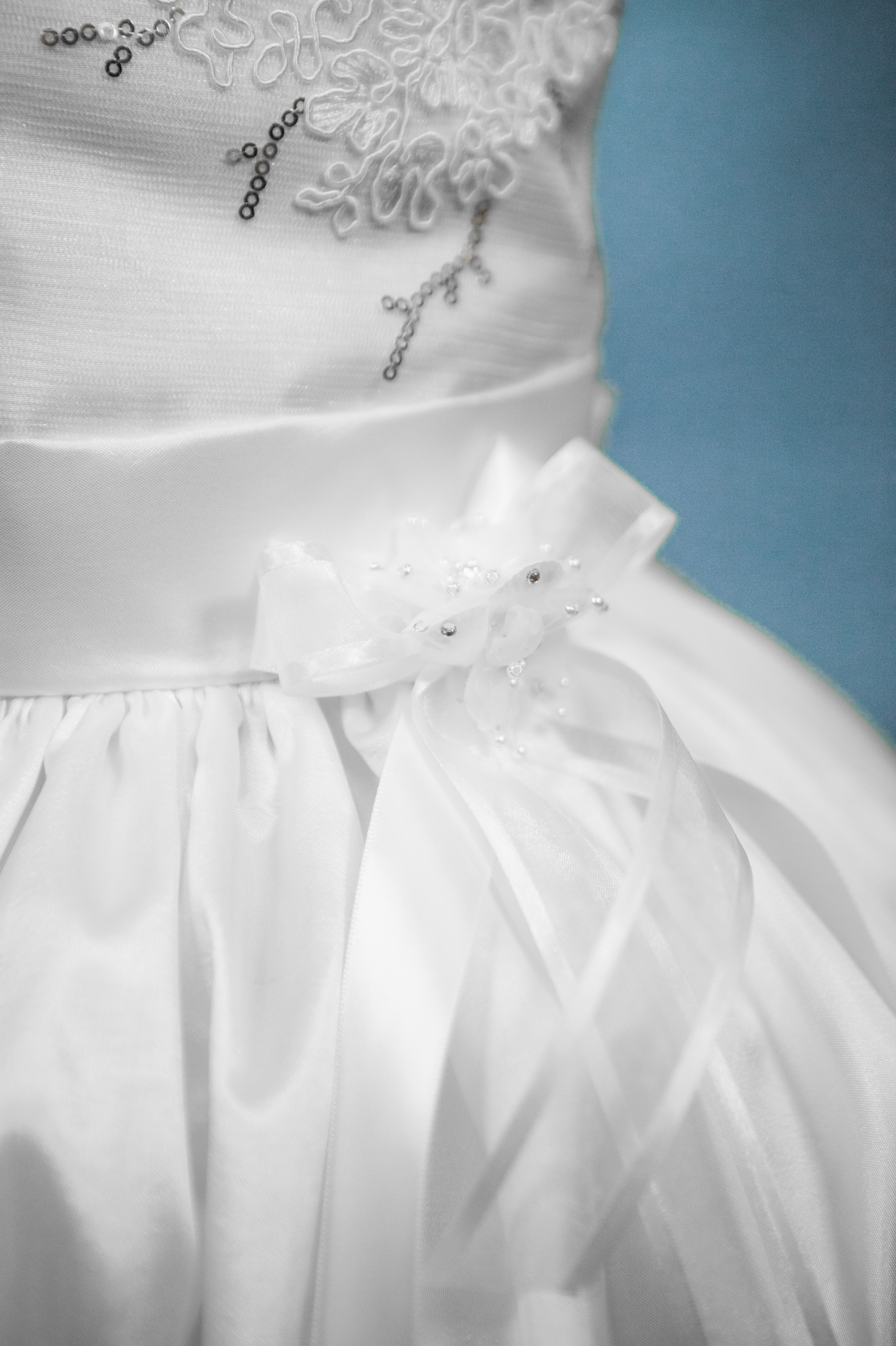 Custom White Accent Flower Girl Dress NDesign #13