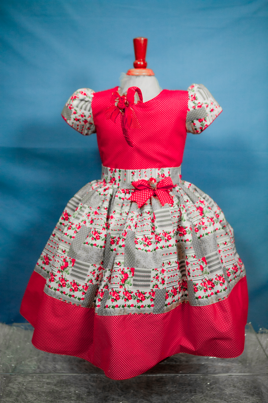 Custom Red Accent Girl Dress NDesign #5