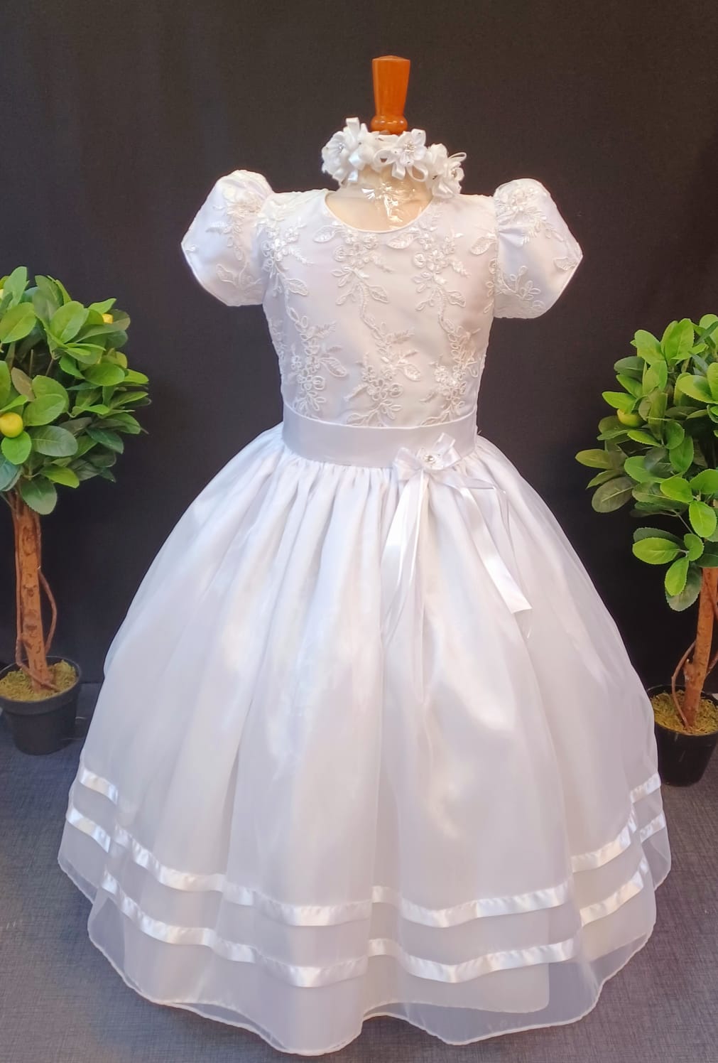 Custom Communion White Accent Girl Dress NDesign #3