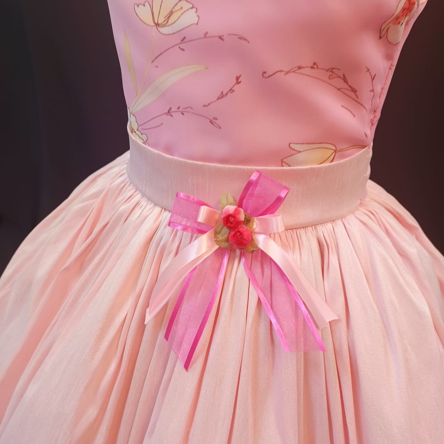 Pink Floral Accent Girl Dress NDesign #26